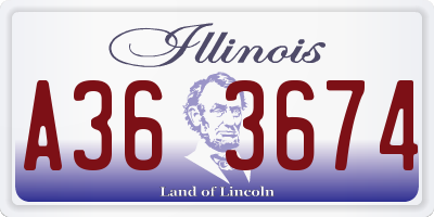 IL license plate A363674