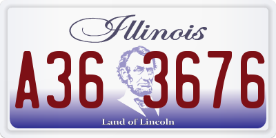 IL license plate A363676