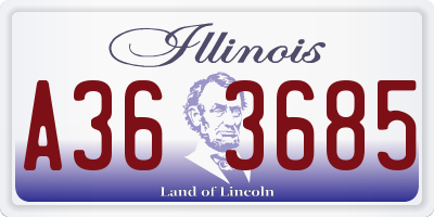 IL license plate A363685