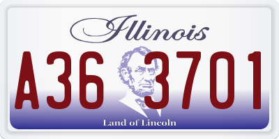 IL license plate A363701
