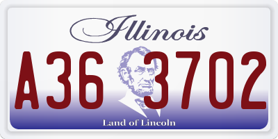 IL license plate A363702