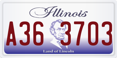 IL license plate A363703