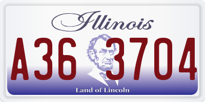 IL license plate A363704