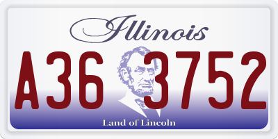 IL license plate A363752