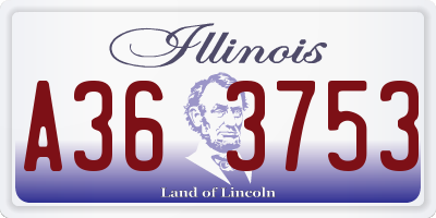 IL license plate A363753