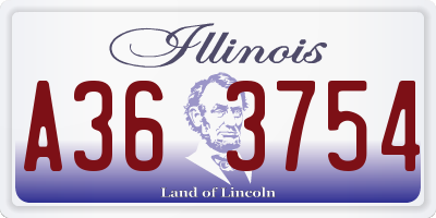 IL license plate A363754