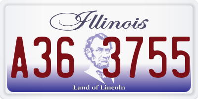 IL license plate A363755