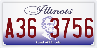 IL license plate A363756
