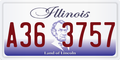 IL license plate A363757