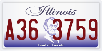 IL license plate A363759