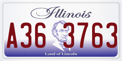 IL license plate A363763