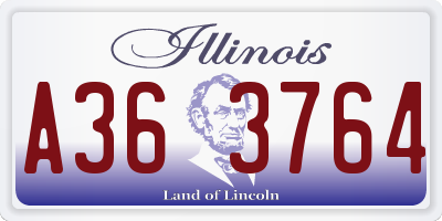 IL license plate A363764