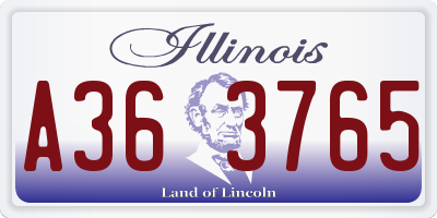 IL license plate A363765