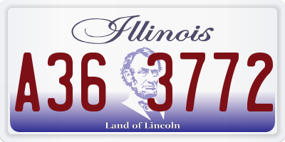 IL license plate A363772