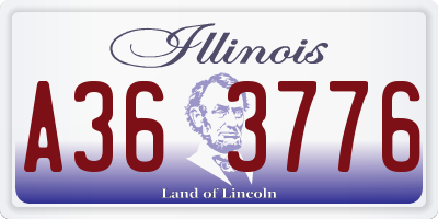 IL license plate A363776