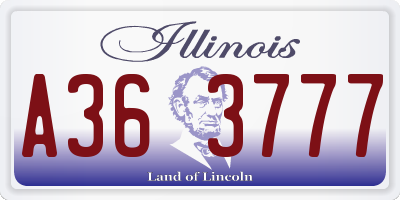 IL license plate A363777