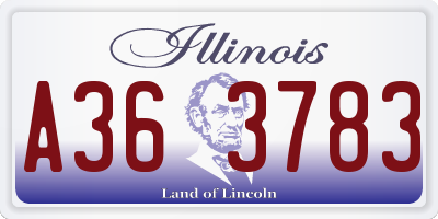 IL license plate A363783
