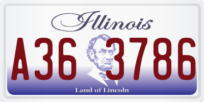 IL license plate A363786