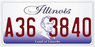 IL license plate A363840