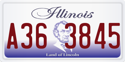 IL license plate A363845