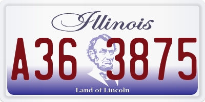 IL license plate A363875