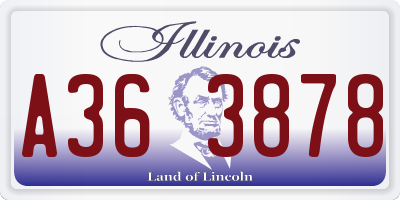 IL license plate A363878