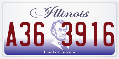 IL license plate A363916