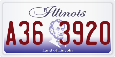 IL license plate A363920