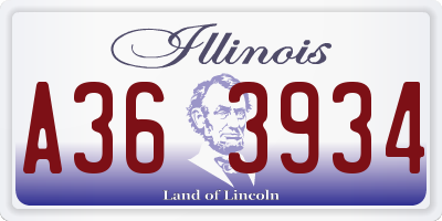 IL license plate A363934