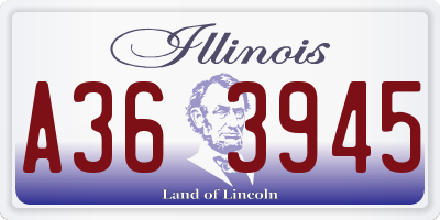 IL license plate A363945