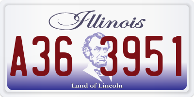 IL license plate A363951
