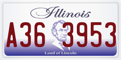 IL license plate A363953