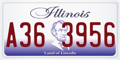 IL license plate A363956
