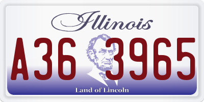 IL license plate A363965
