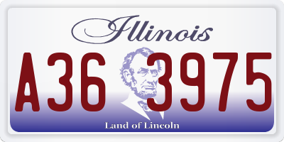 IL license plate A363975