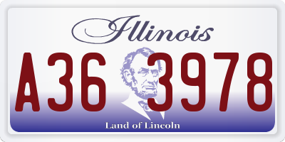 IL license plate A363978