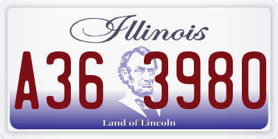 IL license plate A363980