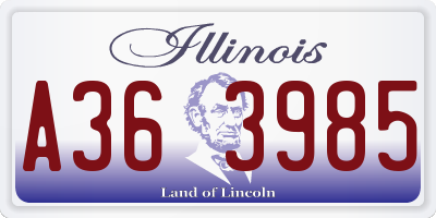 IL license plate A363985