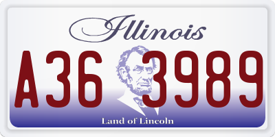 IL license plate A363989