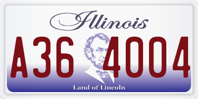 IL license plate A364004