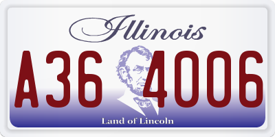 IL license plate A364006