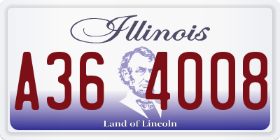 IL license plate A364008
