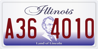 IL license plate A364010