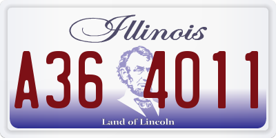 IL license plate A364011