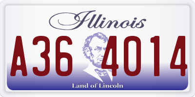 IL license plate A364014