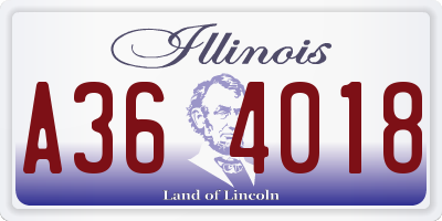 IL license plate A364018