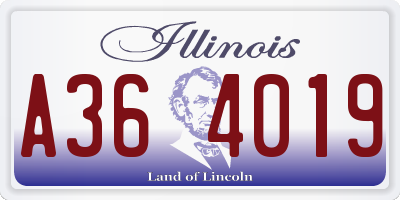 IL license plate A364019