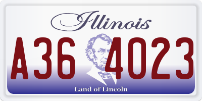 IL license plate A364023