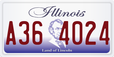 IL license plate A364024