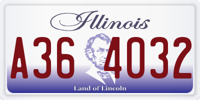 IL license plate A364032